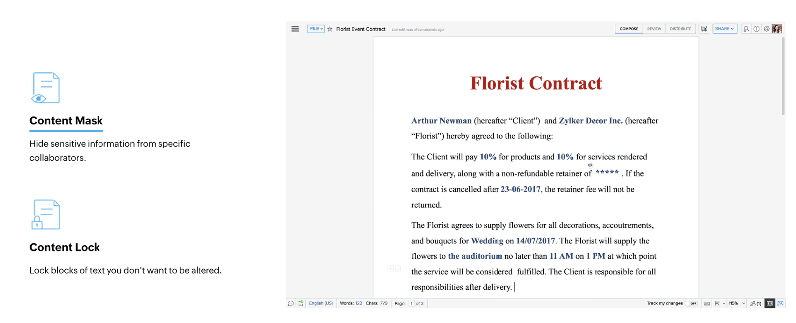 Content Masking and Content Locking