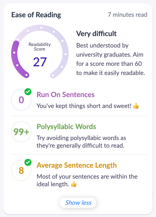 Ease of Reading