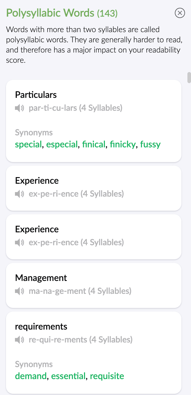Polysyllabic Words